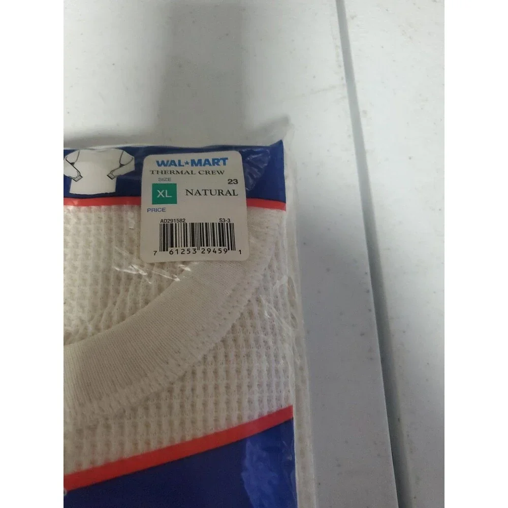 Vtg NOS Fruit of the Loom Men's Thermal Crew Long Sleeve Shirt Underwear Size XL